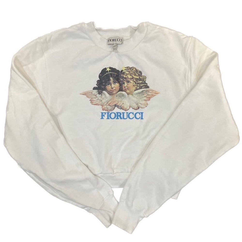 Fiorucci Cropped Cotton Sweatershirt Pullover